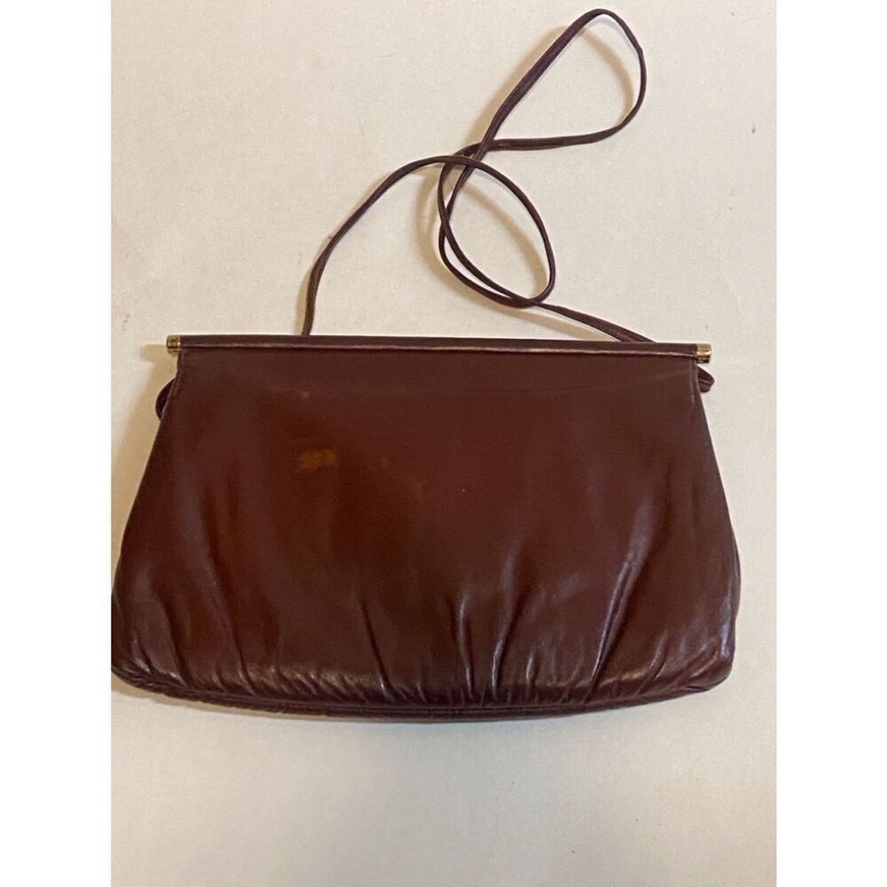 Elegant Dark Brown Leather Shoulder Bag with Fold-Over Flap - Picture 15 of 16